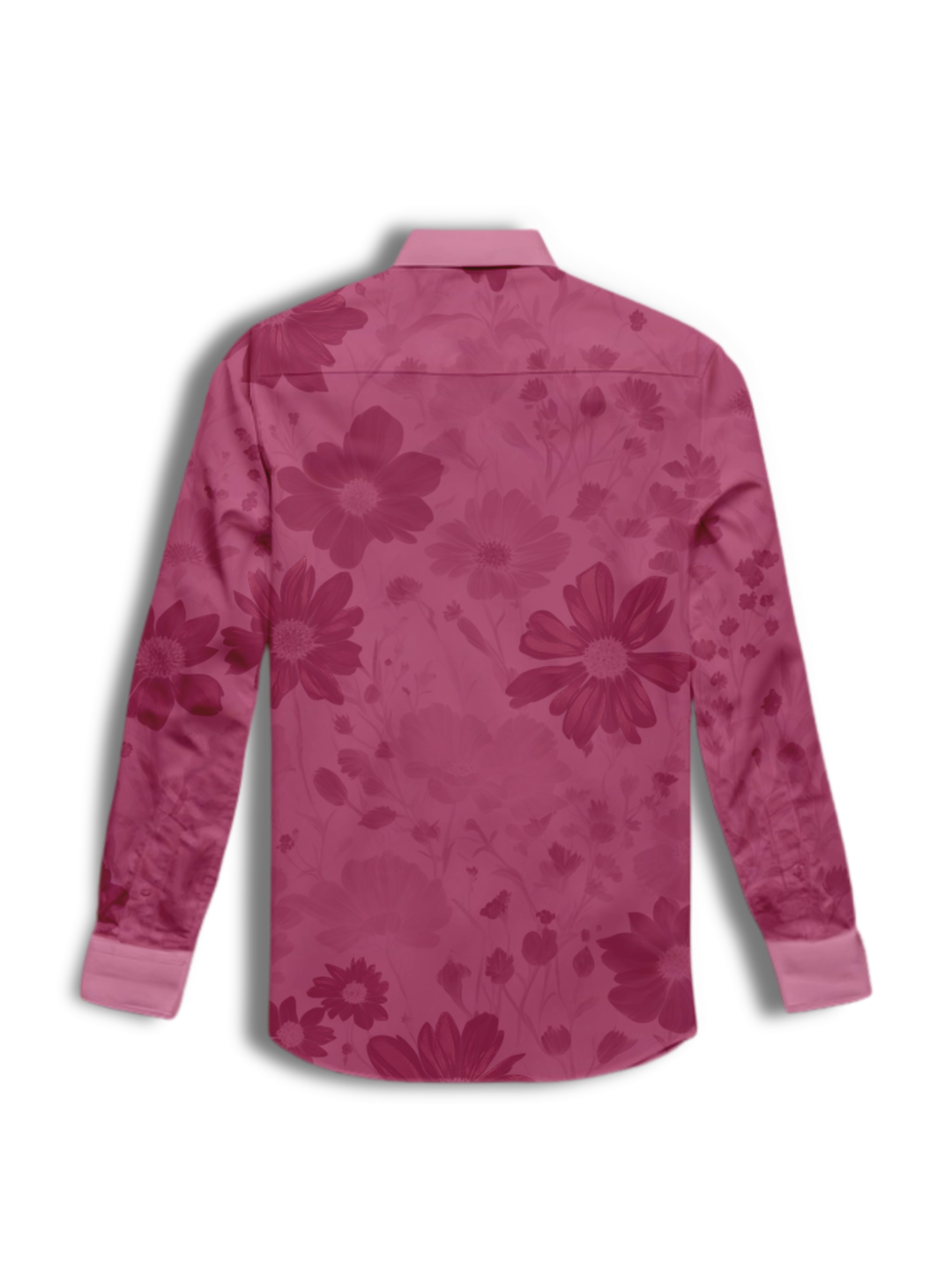 AI Imagined Maroon Peace Blossom Men's Collar Shirt