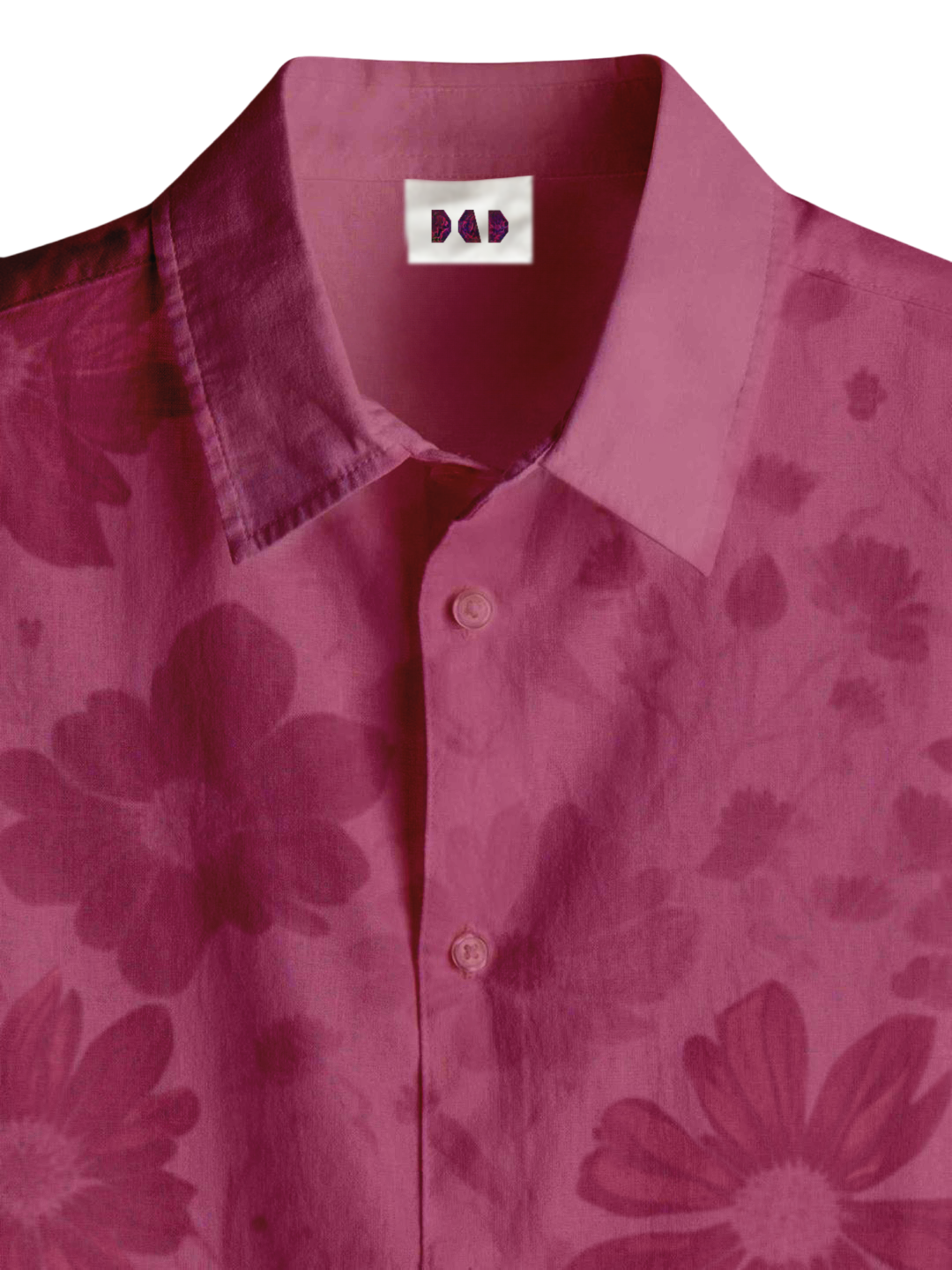 AI Imagined Maroon Peace Blossom Men's Collar Shirt