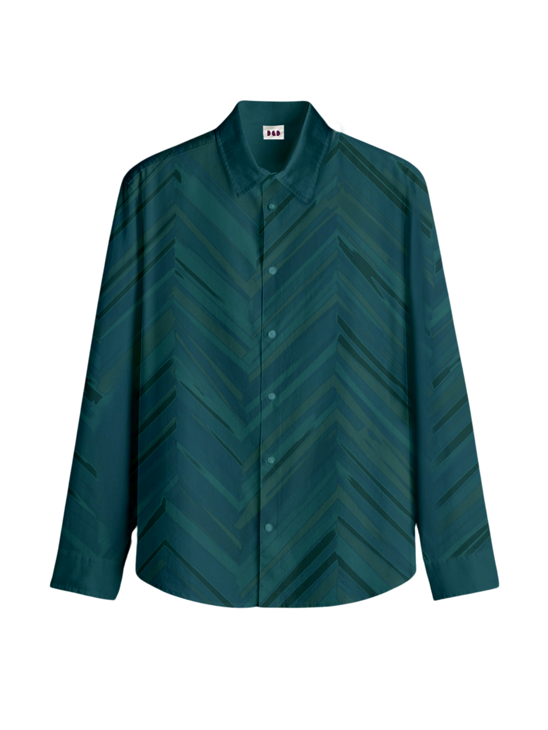 AI Imagined Deep Green Classic Men's Collar Shirt