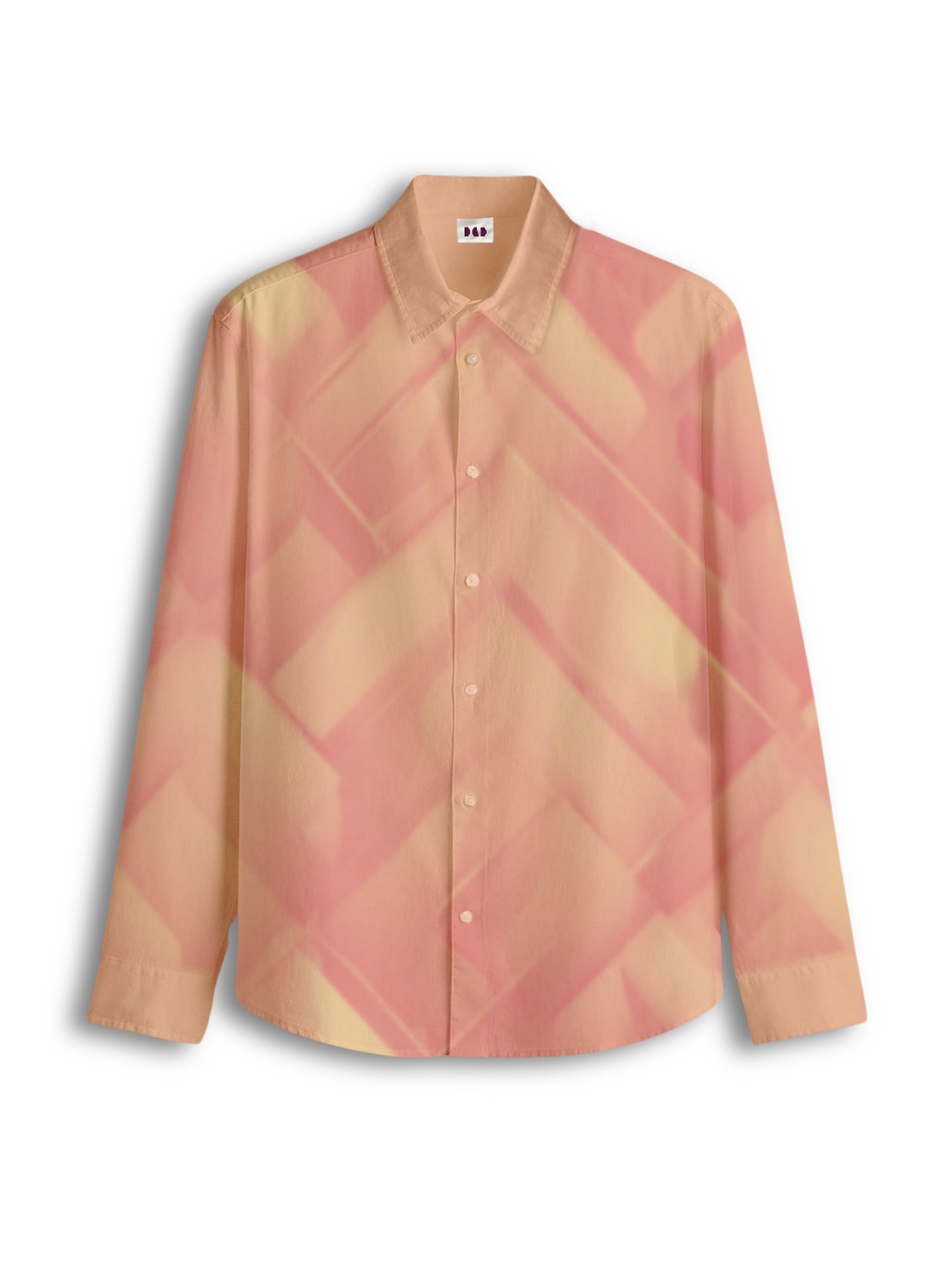 AI Imagined Peach Sanguine Vibe Men's Collar Shirt