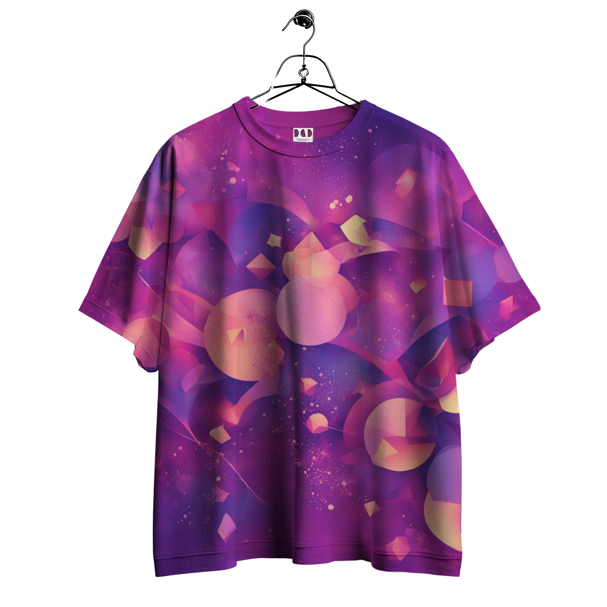 AI Imagined Oversize Purple Punk Graphic T-Shirt