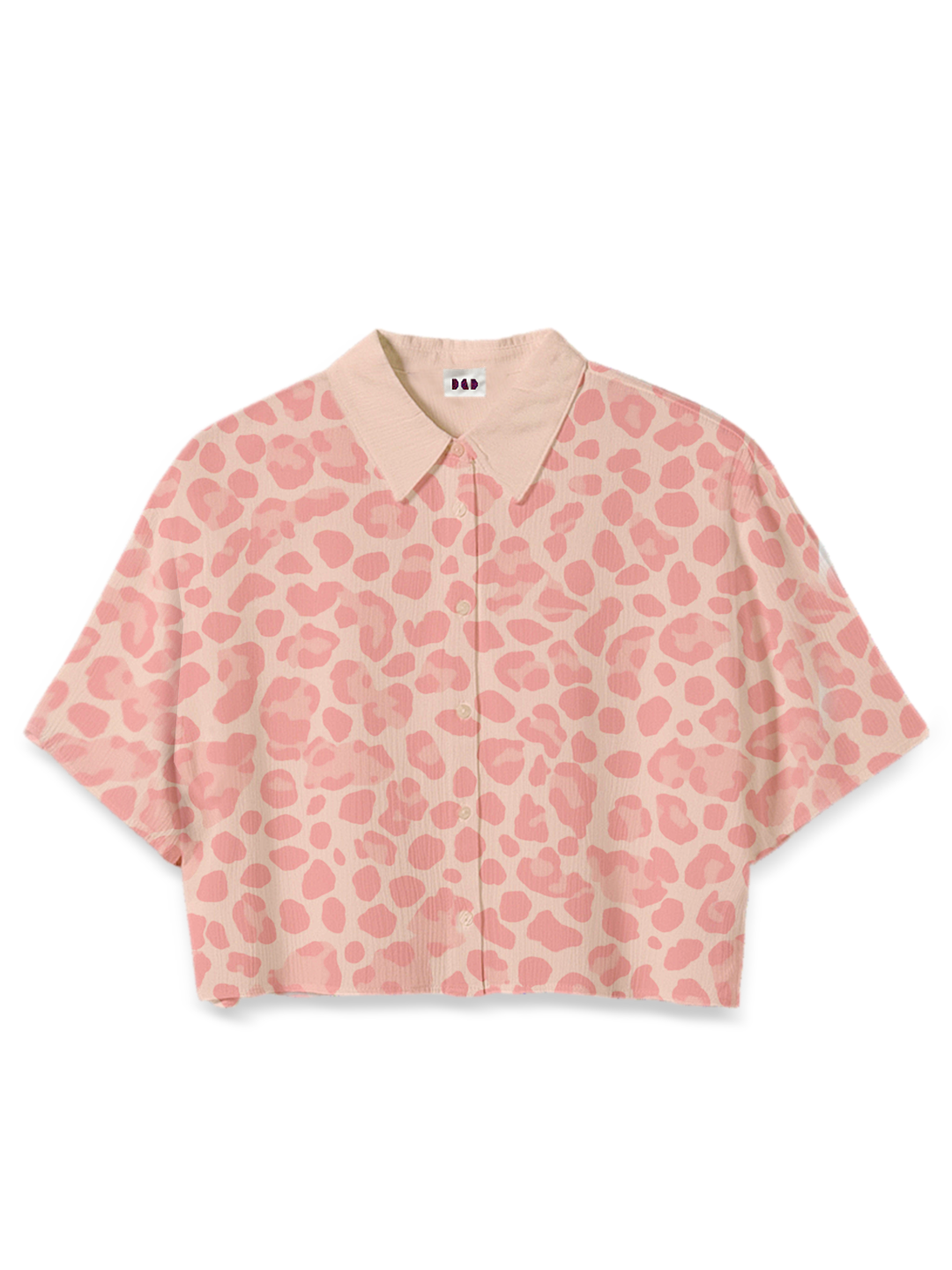 AI Imagined Peach Leopard Women's Crop Top