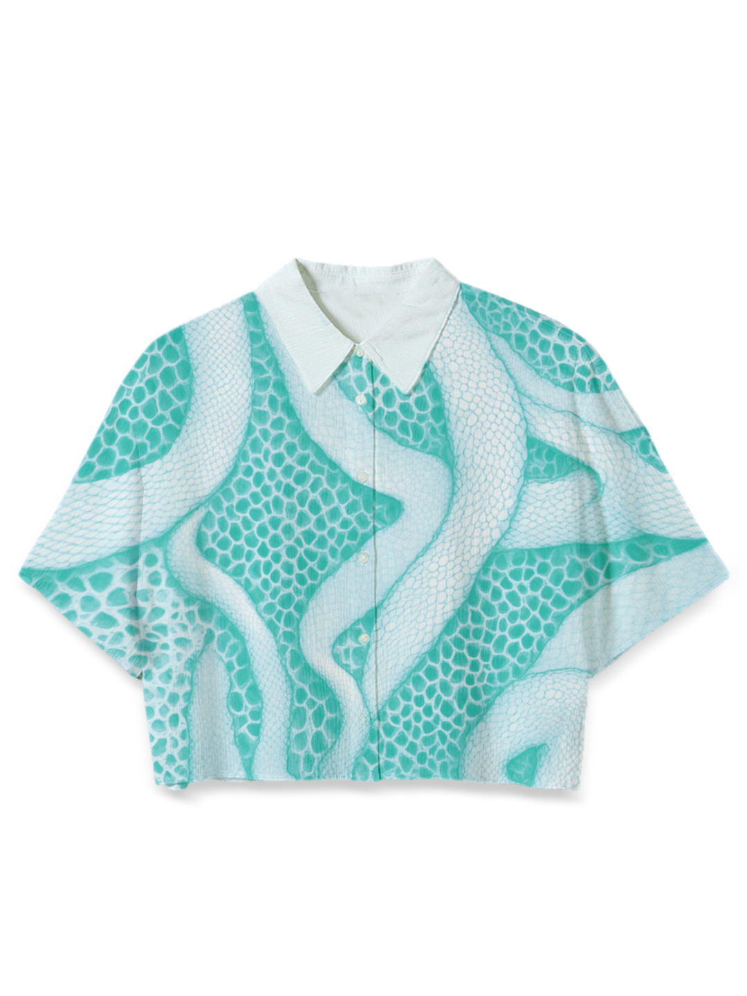AI Imagined Turquoise Soap Bubbles Women's Crop Top
