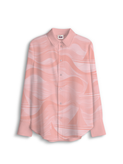 AI Imagined Baby Pink Flow Women's Collar Shirt