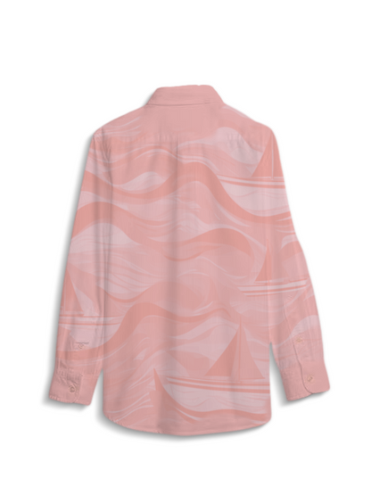 AI Imagined Baby Pink Flow Women's Collar Shirt