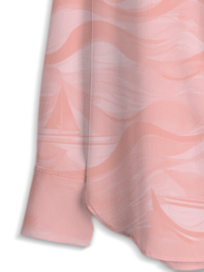 AI Imagined Baby Pink Flow Women's Collar Shirt