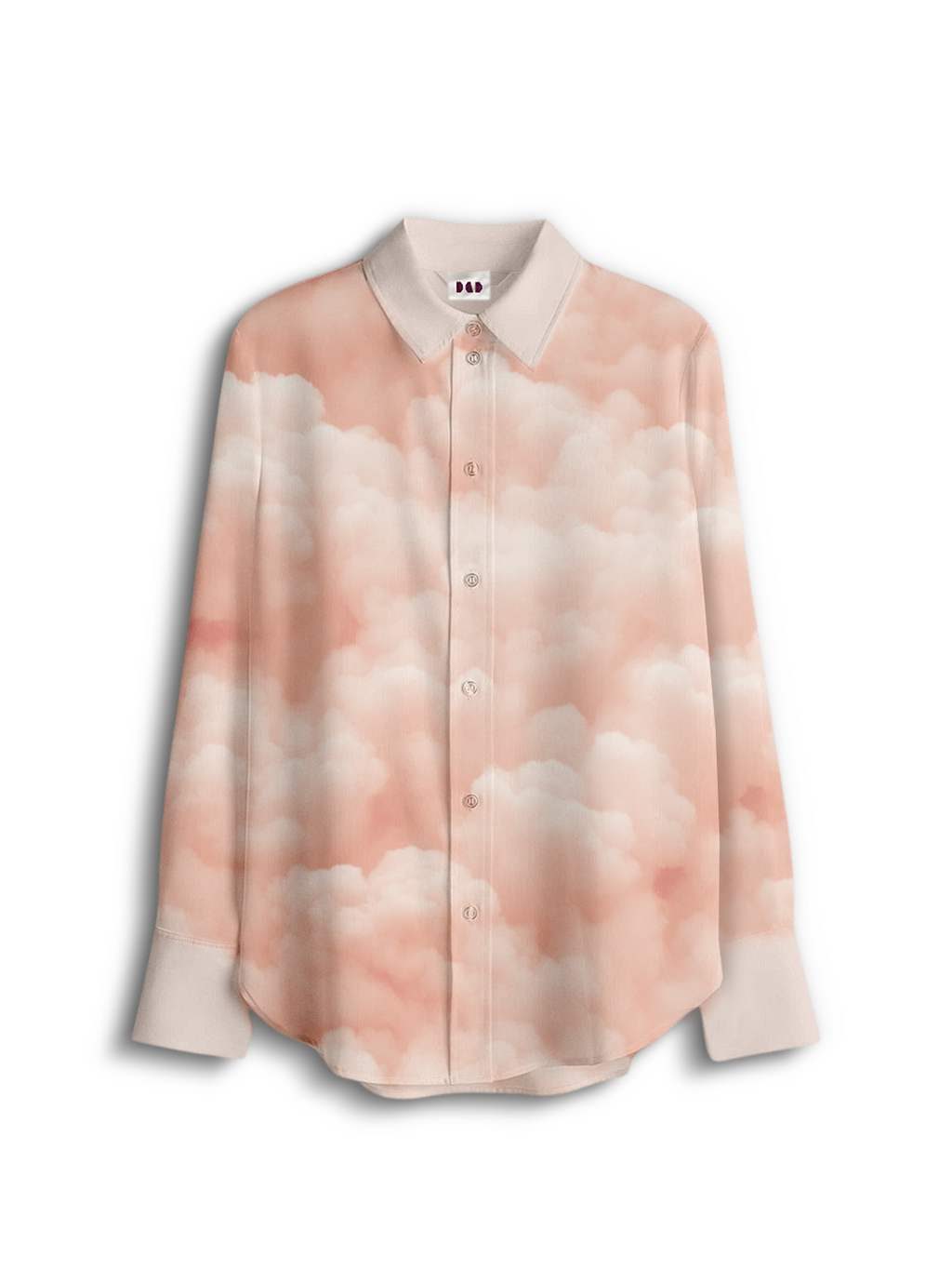 AI Imagined Orange Cloud Fade Women's Collar Shirt