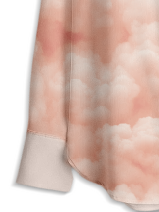 AI Imagined Orange Cloud Fade Women's Collar Shirt