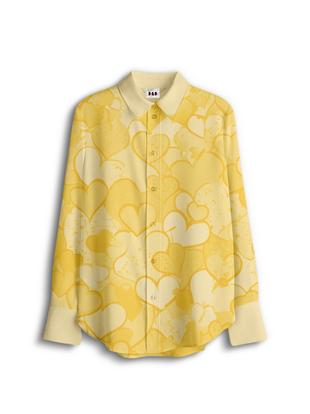 AI Imagined "My heart is yellow" Women's Collar Shirt