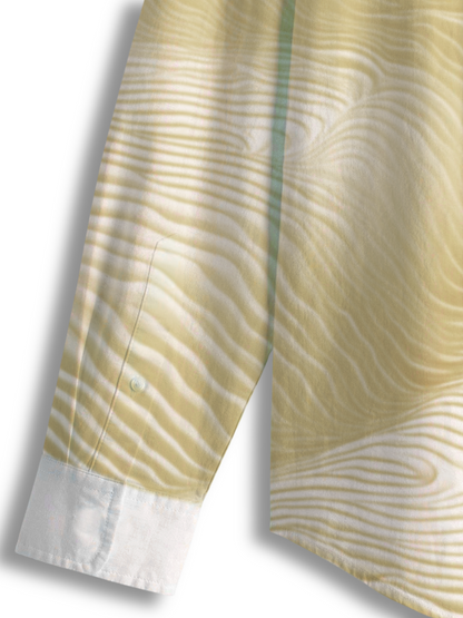 AI Imagined Muddy Yellow Waveform Men's Collar Shirt