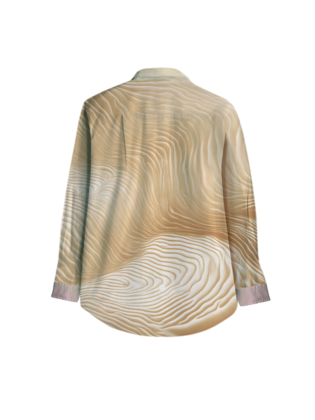 AI Imagined Muddy Yellow Waveform Men's Collar Shirt