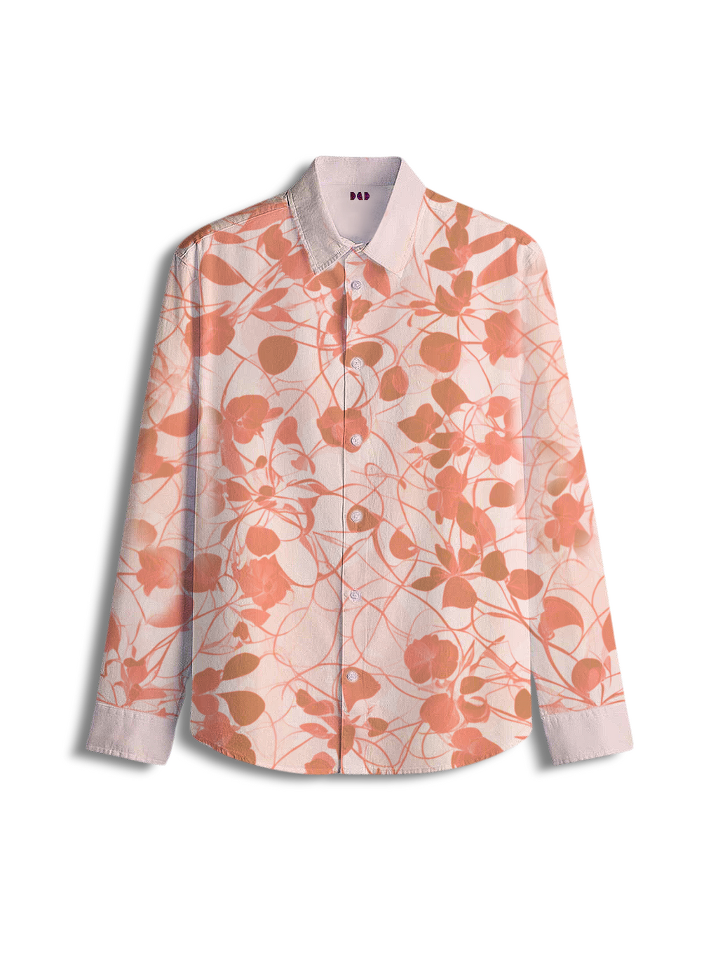AI Imagined Brick Fall Red Men's Collar Shirt