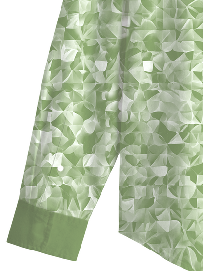 AI Imagined Swamp Green Men's Collar Shirt
