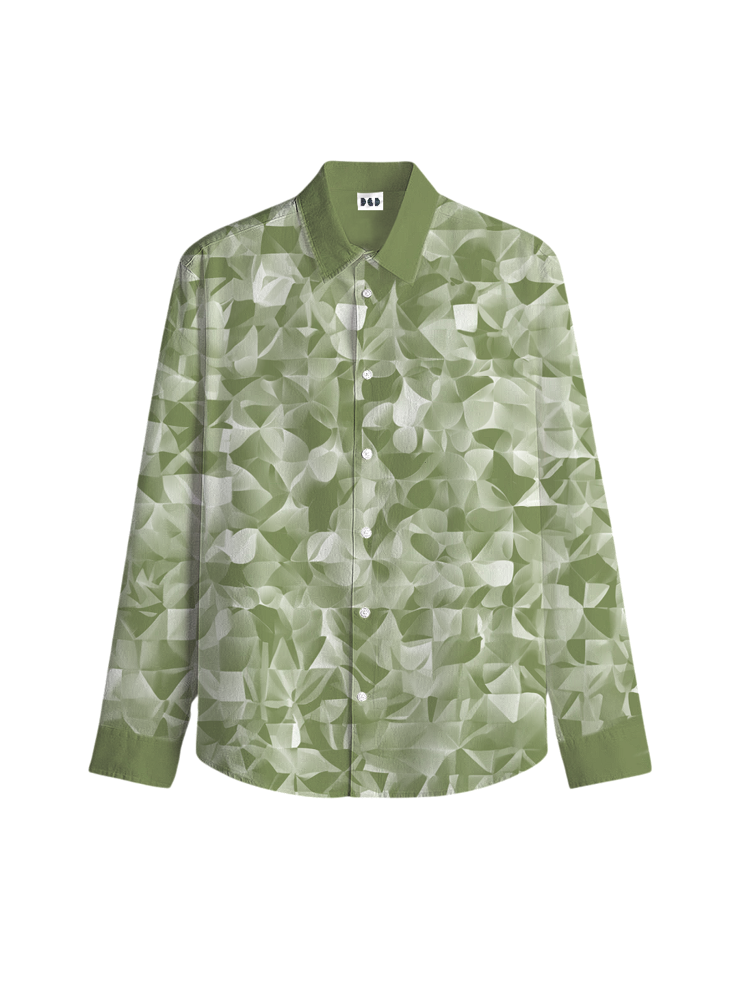 AI Imagined Swamp Green Men's Collar Shirt