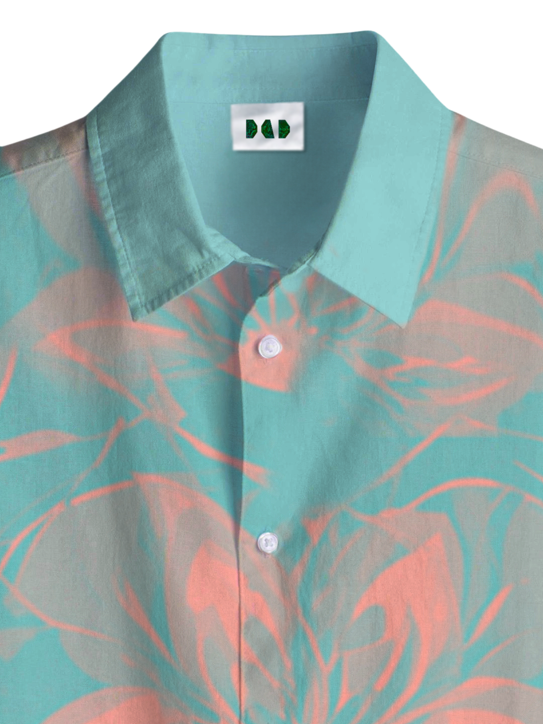 AI Imagined Cyan Ocean Red Redemption Men's Collar Shirt