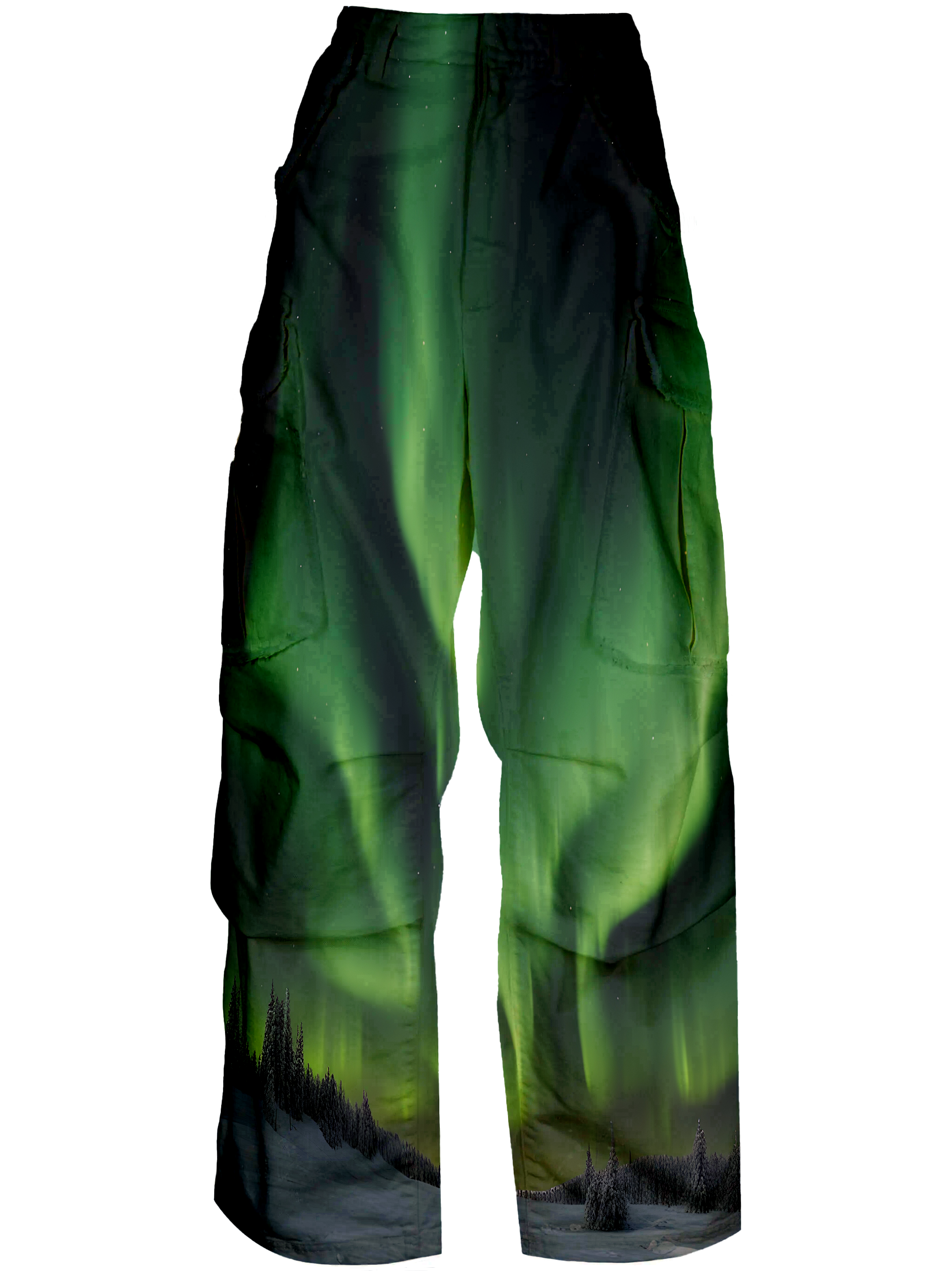AI Imagined Women Northern Lights Cargo Trousers