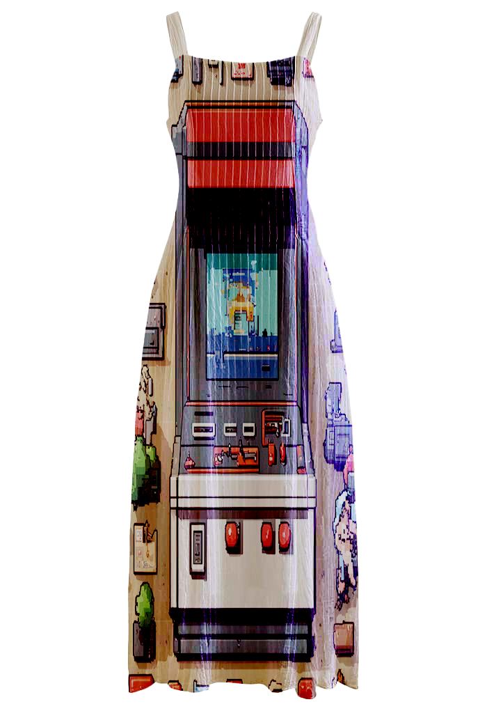 AI Imagined 8-bit Arcade Maxi Dress