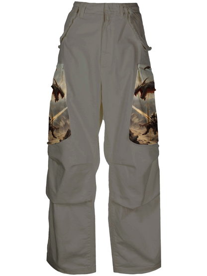 AI Imagined Men Dragon Knight Cargo Trousers
