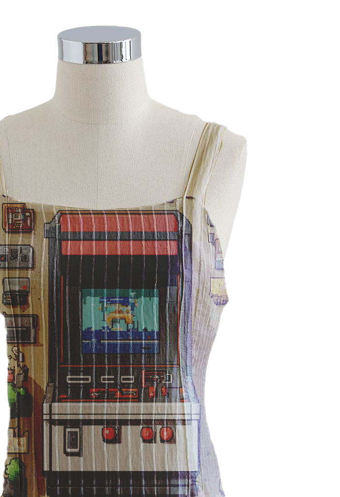 AI Imagined 8-bit Arcade Maxi Dress