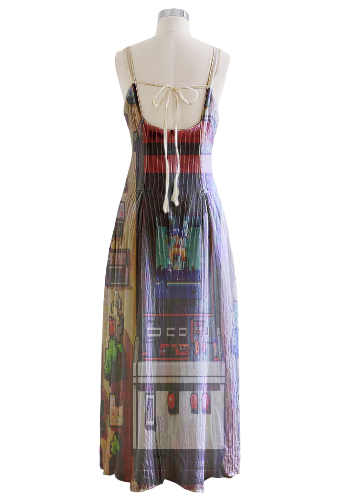 AI Imagined 8-bit Arcade Maxi Dress