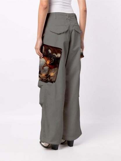 AI Imagined Men Dragon Knight Cargo Trousers